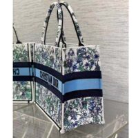 Dior Women CD Medium Book Tote White Multicolor Flowers Constellation Embroidery (10)