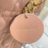 Dior Women CD Medium Lady Dior Bag Sand Pink Cannage Lambskin (3)