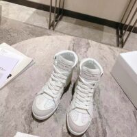 Dior Women CD Shoes Dior Star High-Top Sneaker White Calfskin Suede (1)