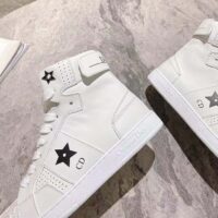 Dior Women CD Shoes Dior Star High-Top Sneaker White Calfskin Suede (1)