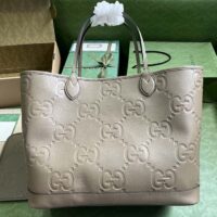 Gucci Unisex Jumbo GG Large Tote Bag Taupe Jumbo GG Leather (2)