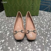 Gucci Women Ballet Flat Horsebit Light Pink Leather Low 2.5 cm Heel (11)