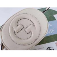 Gucci Women GG Blondie Mini Shoulder Bag White Leather Round Interlocking G Patch (5)