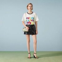 Gucci Women GG Cotton Jersey T-Shirt Embroidery Off White Crewneck Short Sleeves (11)