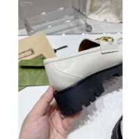 Gucci Women GG Interlocking G Lug Sole Loafer White Leather Rubber Flat 1.5 CM Heel (4)