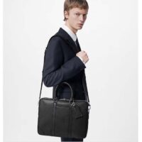 Louis Vuitton LV Uniisex Porte-Documents Voyage PM Black Taiga Noir Cowhide Leather (2)