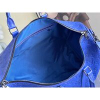 Louis Vuitton LV Unisex Keepall Bandoulière 50 Racing Blue Embossed Taurillon Monogram Cowhide Leather (1)