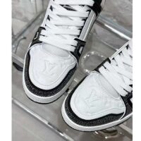 Louis Vuitton LV Unisex LV Trainer Sneaker Black Swarovski™ Crystals Grained Calf Leather (4)