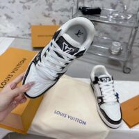 Louis Vuitton LV Unisex LV Trainer Sneaker Black Swarovski™ Crystals Grained Calf Leather (4)