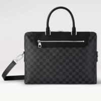 Louis Vuitton LV Unisex Porte-Documents Jour Damier Graphite Canvas Cowhide Leather (13)