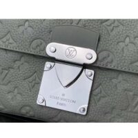 Louis Vuitton LV Unisex S Lock Messenger Mineral Gray Embossed Taurillon Monogram Cowhide Leather (9)