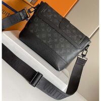 Louis Vuitton LV Unisex Saumur Messenger Monogram Eclipse Coated Canvas Black Leather (3)