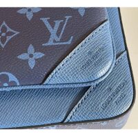 Louis Vuitton LV Unisex Trio Messenger Cobalt Blue Monogram Coated Canvas Taiga Cowhide Leather (1)