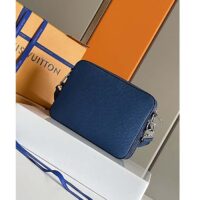 Louis Vuitton LV Unisex Trio Messenger Cobalt Blue Monogram Coated Canvas Taiga Cowhide Leather (1)