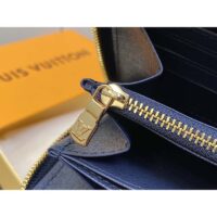 Louis Vuitton LV Unisex Zippy Wallet Blue Monogram Coated Canvas Cowhide Leather (1)