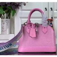 Louis Vuitton LV Women Alma BB Handbag Lilas Provence Lilac Epi Grained Cowhide Leather (9)