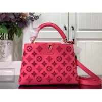 Louis Vuitton LV Women Capucines BB Handbag Pink Calfskin Leather Cowhide Lining (12)