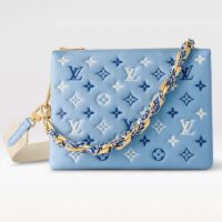 Louis Vuitton LV Women Coussin PM Handbag Blue Lambskin Silk Scarf Cowhide Leather (6)