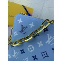 Louis Vuitton LV Women Coussin PM Handbag Blue Lambskin Silk Scarf Cowhide Leather (6)