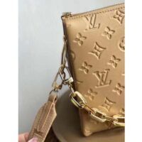 Louis Vuitton LV Women Coussin PM Handbag Camel Monogram Embossed Puffy Lambskin Calfskin Leather (8)