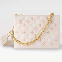 Louis Vuitton LV Women Coussin PM Handbag Crème Beige Lambskin Cowhide Leather (2)