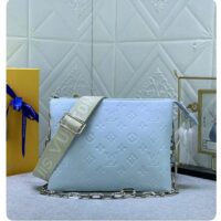 Louis Vuitton LV Women Coussin PM Handbag Ice Blue Lambskin Cowhide Leather Zip Closure (13)