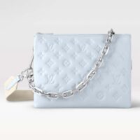 Louis Vuitton LV Women Coussin PM Handbag Ice Blue Lambskin Cowhide Leather Zip Closure (13)