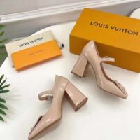 Louis Vuitton LV Women Shake Pump Nude Pink Patent Calf Leather Lambskin 8.5 CM Heel (2)