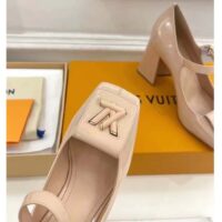 Louis Vuitton LV Women Shake Pump Nude Pink Patent Calf Leather Lambskin 8.5 CM Heel (2)