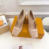 Louis Vuitton LV Women Shake Pump Nude Pink Patent Calf Leather Lambskin 8.5 CM Heel (2)