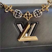 Louis Vuitton LV Women Twist MM Black Epi Grained Leather Cowhide Lock (5)