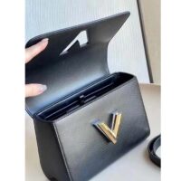 Louis Vuitton LV Women Twist MM Black Epi Grained Leather Cowhide Lock (5)