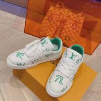 Louis Vuitton Unisex LV Trainer Sneaker Green Mix Sustainable Materials Recycled Polyester (8)