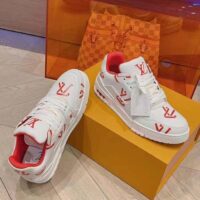 Louis Vuitton Unisex LV Trainer Sneaker Red Mix Sustainable Materials Recycled Polyester (3)