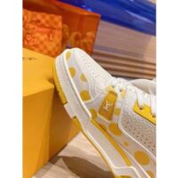 Louis Vuitton Unisex LV Trainer Sneaker Yellow Calf Leather Rubber Outsole Monogram Flowers (11)