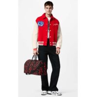 Louis Vuitton Unisex LV x YK Bandoulière Keepall 50 Black Red Taurillon Monogram Cowhide Infinity Dots (2)