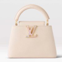 Louis Vuitton Women LV Capucines Mini Handbag Quartz White Taurillon Leather Cowhide (2)