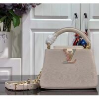 Louis Vuitton Women LV Capucines Mini Handbag Quartz White Taurillon Leather Cowhide (2)