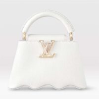 Louis Vuitton Women LV Capucines Mini Handbag Snow White Taurillon Leather Cowhide (5)