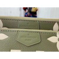 Louis Vuitton Women Multi Pochette Accessoires Light Khaki Cream Monogram Empreinte Embossed Grained Cowhide Leather ( (9)