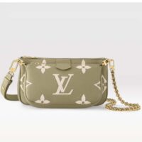 Louis Vuitton Women Multi Pochette Accessoires Light Khaki Cream Monogram Empreinte Embossed Grained Cowhide Leather ( (9)