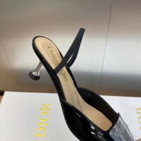 Dior Women Shoes CD La Parisienne Dior Slingback Pump Black Patent Calfskin (13)