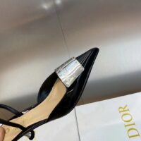 Dior Women Shoes CD La Parisienne Dior Slingback Pump Black Patent Calfskin (13)