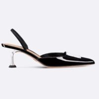 Dior Women Shoes CD La Parisienne Dior Slingback Pump Black Patent Calfskin (13)