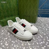 Gucci Unisex GG Ace Sneaker White Leather Green Red Web ‘ACE’ Metal Tag Rubber (2)