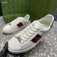 Gucci Unisex GG Ace Sneaker White Leather Green Red Web ‘ACE’ Metal Tag Rubber (2)