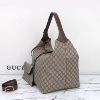 Gucci Unisex GG Jackie 1961 Medium Shoulder Bag Beige Ebony GG Supreme (11)