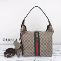 Gucci Unisex GG Jackie 1961 Small Shoulder Bag Beige Ebony GG Supreme (10)