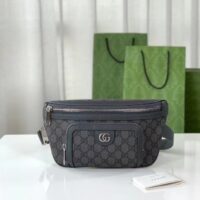 Gucci Unisex GG Ophidia Belt Bag Grey Black GG Supreme Canvas Leather Double G (9)