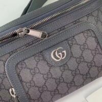 Gucci Unisex GG Ophidia Belt Bag Grey Black GG Supreme Canvas Leather Double G (9)